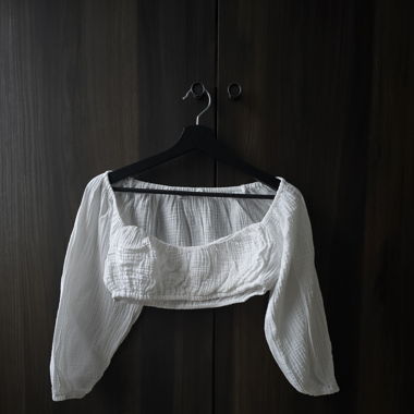 NA-KD White Textured Crop Top