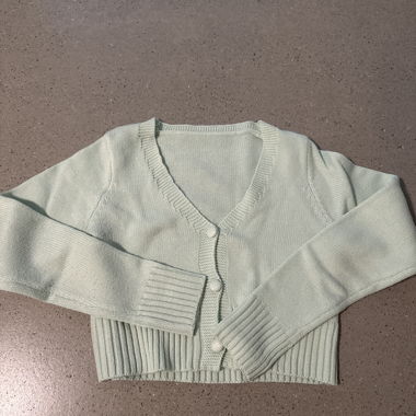 Veste en maille vert menthe