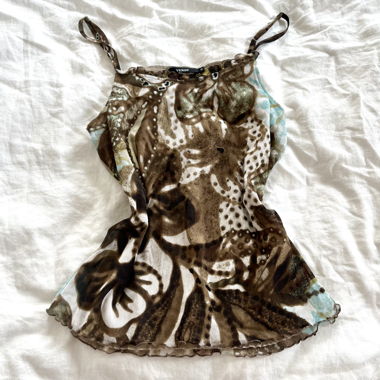 Y2K Abstract Mesh Cami Top