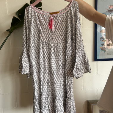 Robe à manches évasées imprimée