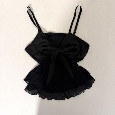 Vintage Black bow camisole summer & party top