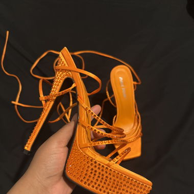 Orange plateform heels
