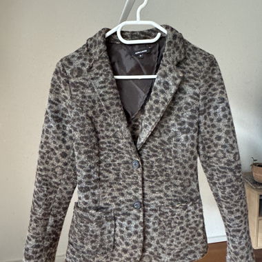 Blazer en laine imprimé léopard