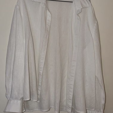 White Linen-Blend Shirt S-M