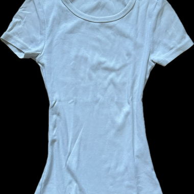White Ribbed T-Shirt