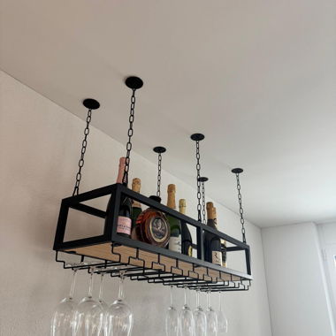 Hanging Shelf for Bottles and Glasses