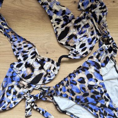 Blue Leopard Print Bikini Pain de Sucre