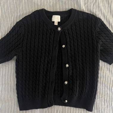 Cardigan in maglia blu molto scuro H&M