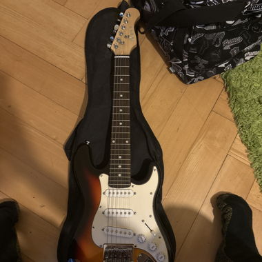 Guitare électrique avec housse de concert