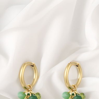 Green Pearl Elegance Earrings - Gold Drop Jewelry