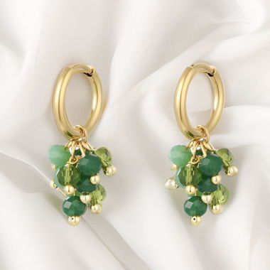 Green Pearl Elegance Earrings - Gold Drop Jewelry