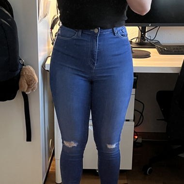 Blaue skinny Jeans