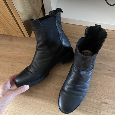 Black leather boots