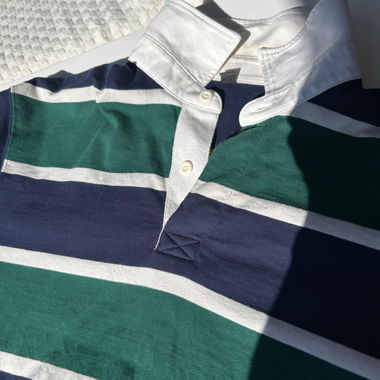 Striped Long-Sleeve Polo Shirt Uniqlo 