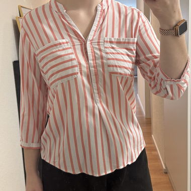 Blusa a righe con maniche 3/4
