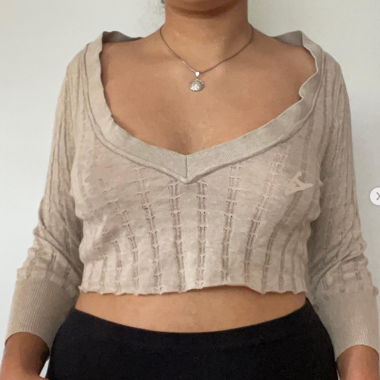 beige top