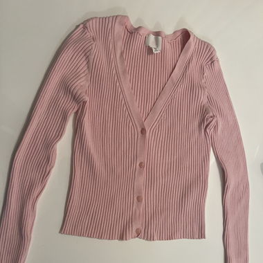 Rosa Strickjacke