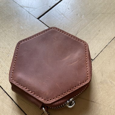 Leder-Portemonnaie, cognac