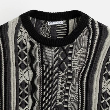 Pull en maille jacquard ABSTRAIT Zara