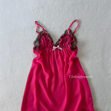 Hot Pink Chiffon Babydoll (S)