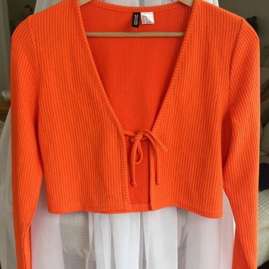 Cardigan in maglia arancione