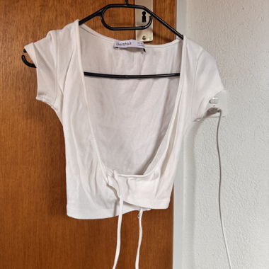 Bershka White Cropped Top