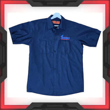 Blaues Kurzarm-Arbeitshemd Aire-Technics