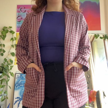 karrierter blazer violet