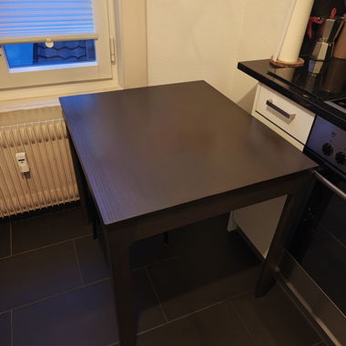 Ikea Black kitchen table with 3 stool set