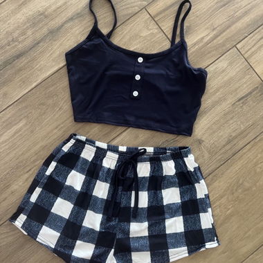 Unworn top and shorts set, size S