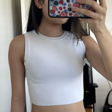 Zara weisses geripptes ärmelloses Top