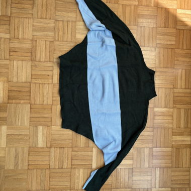 Black/blue long-sleeve top