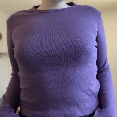 Lilac long-sleeve ribbed top