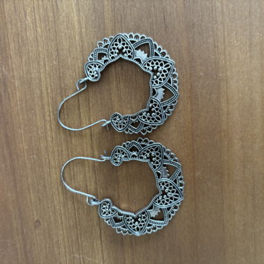 Boucles d'oreilles filigranées bohème argent