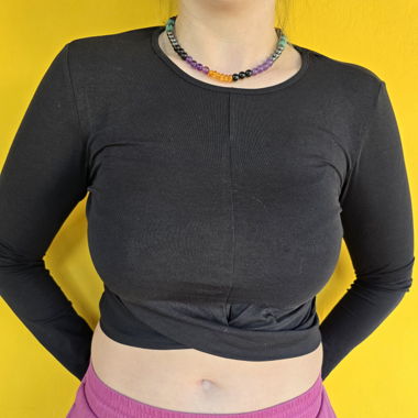 Long Sleeve Crop Top W Knot