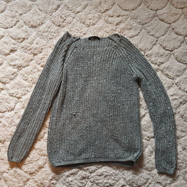 pull oversized à sequin gris 