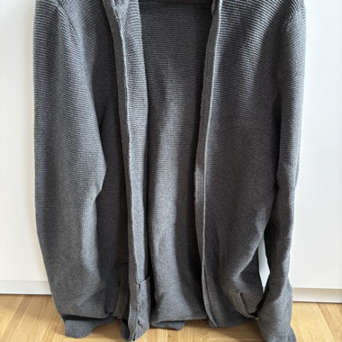 Pull&Bear grey hooded cardigan L