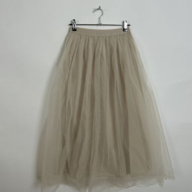 Gonna midi in tulle beige