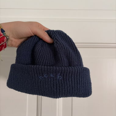 Dark blue knitted beanie