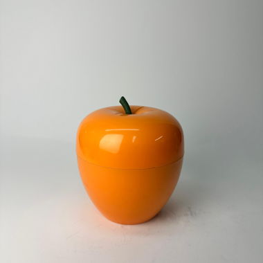 Orangefarbenes Vintage-Obst/Apfel-Eiswürfelfach aus den 70er Jahren