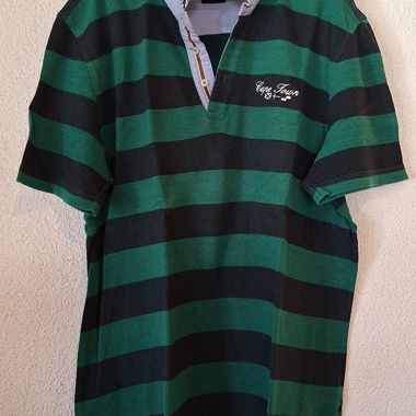 BONITA men Polo-Shirt green striped XL