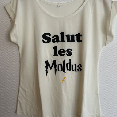 T-shirt bianca "Salut les Moldus" S/M