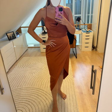 Burnt orange/rust color dress