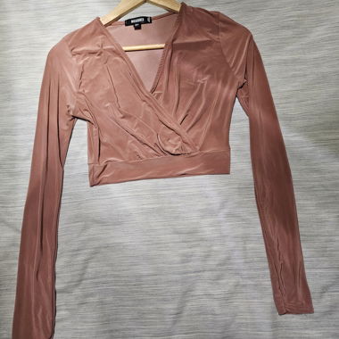 Missguided pink satin wrap crop top, EUR 34