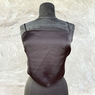Kurzes Top sTop Wickeloberteil Satin Schwarzatin schwarz