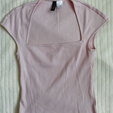 H&M Haut côtelé XS rose