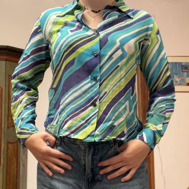 Bluse 70s durchsichtig 