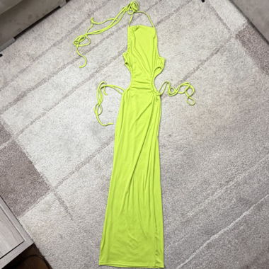 Lime green dress with ties