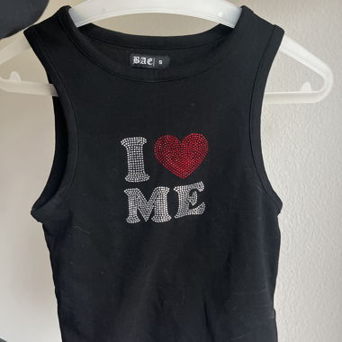Débardeur noir I Love Me