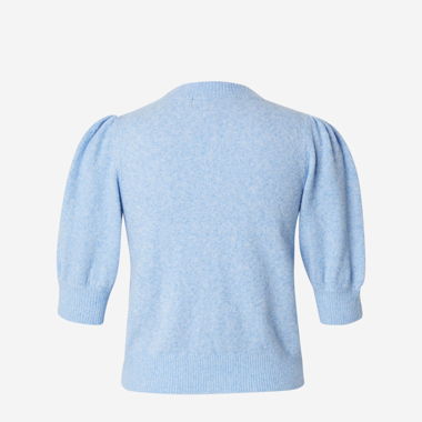Hellblauer Kurzarm-Pullover